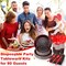 560 Pcs Black and Red Party Supplies for 80 Guests - Disposable Dinnerware Set with Black and Red Paper Plates, Napkins, Cups, Plastic Forks, Knives and Spoons